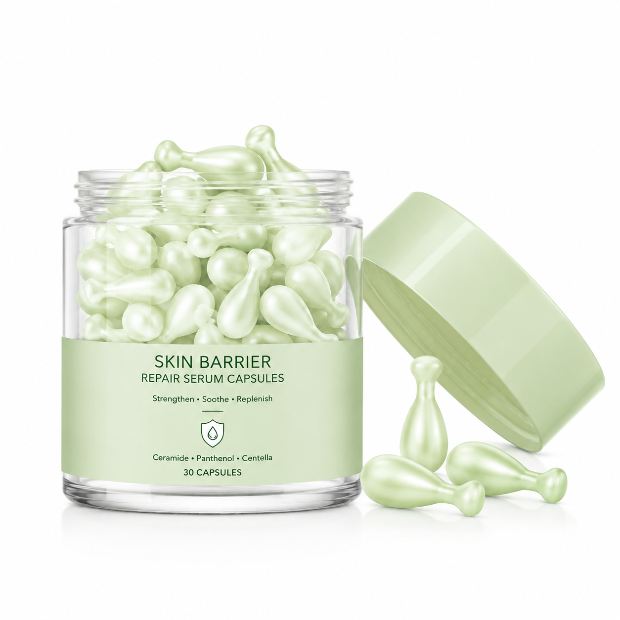 Skin Barrier Repair Serum Capsules with Ceramide, Panthenol &amp; Centella