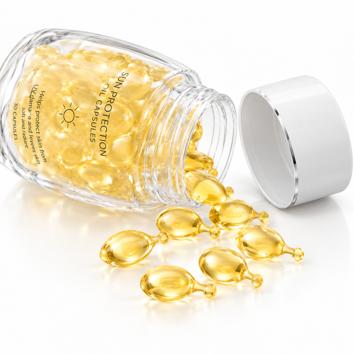 Sun Protection Oil Capsules with Vitamin E, Vitamin C &amp; Carrot Extract
