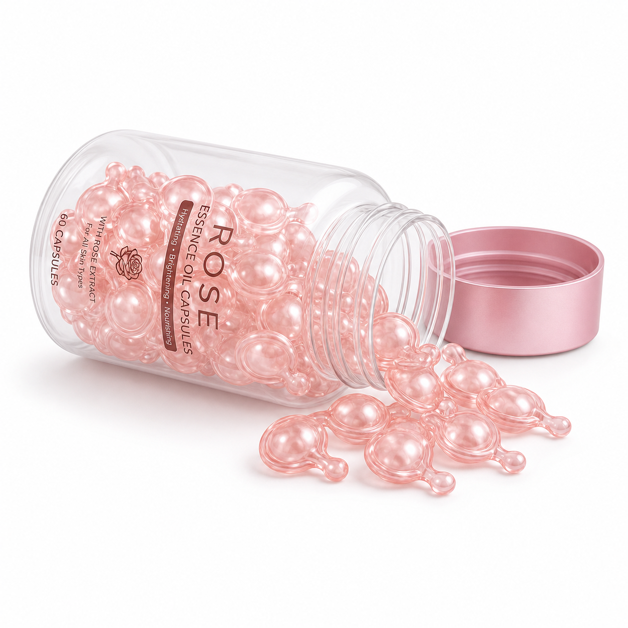 Rose Essence Oil Capsules with Rose Extract, Squalane &amp; Botanical Oils