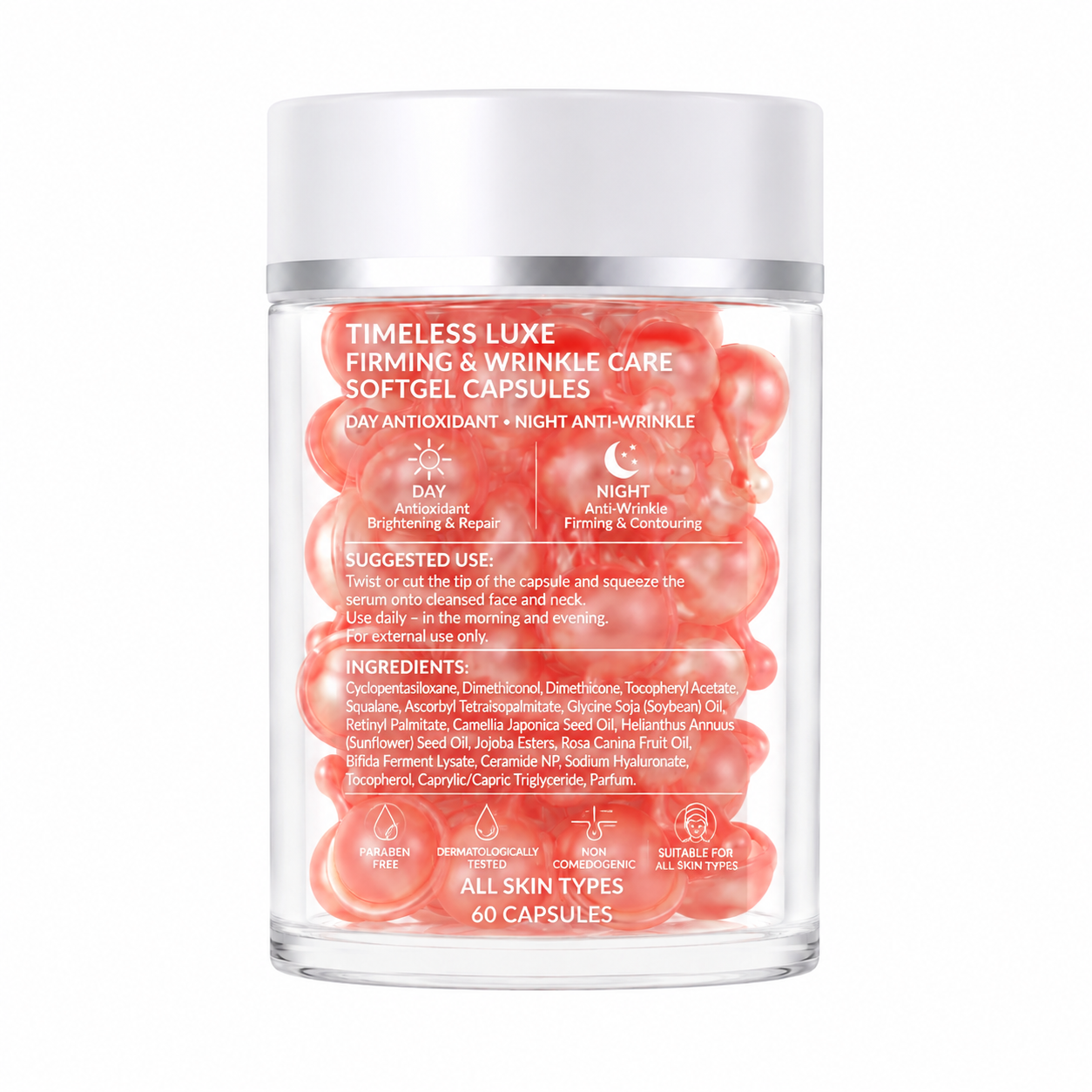 Timeless Luxe Firming &amp; Wrinkle Care Softgel Capsules with Retinol, Vitamin C &amp; Ceramide