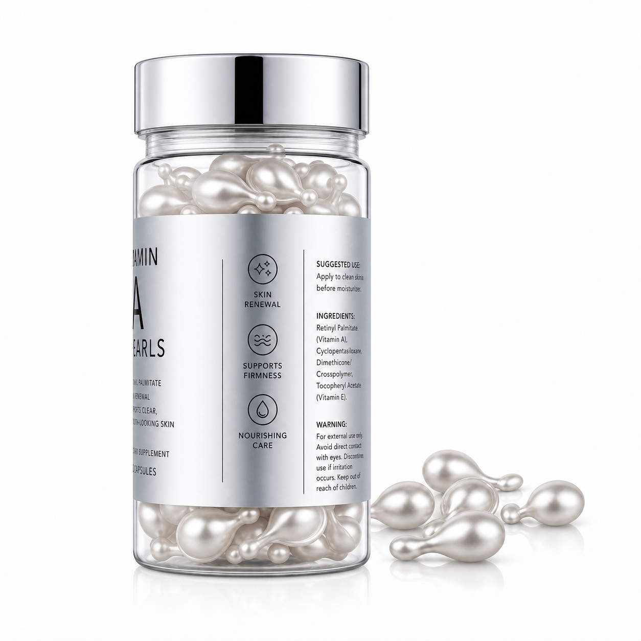 Vitamin Pearls Retinyl Palmitate Capsules with Vitamin A, Vitamin E &amp; Botanical Oils