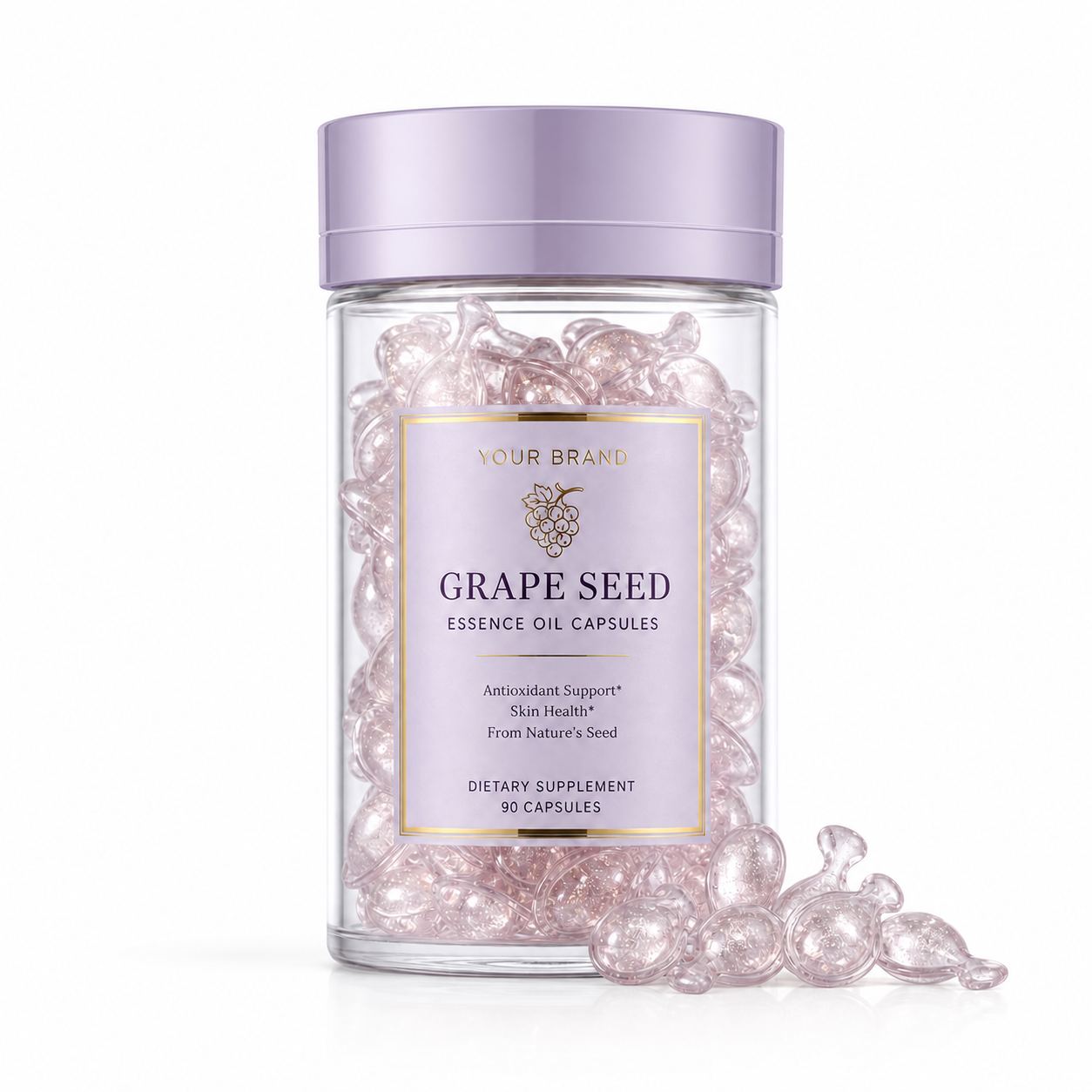 Grape Seed Essence Oil Capsules with Antioxidants, Vitamin E &amp; White Tea Extract