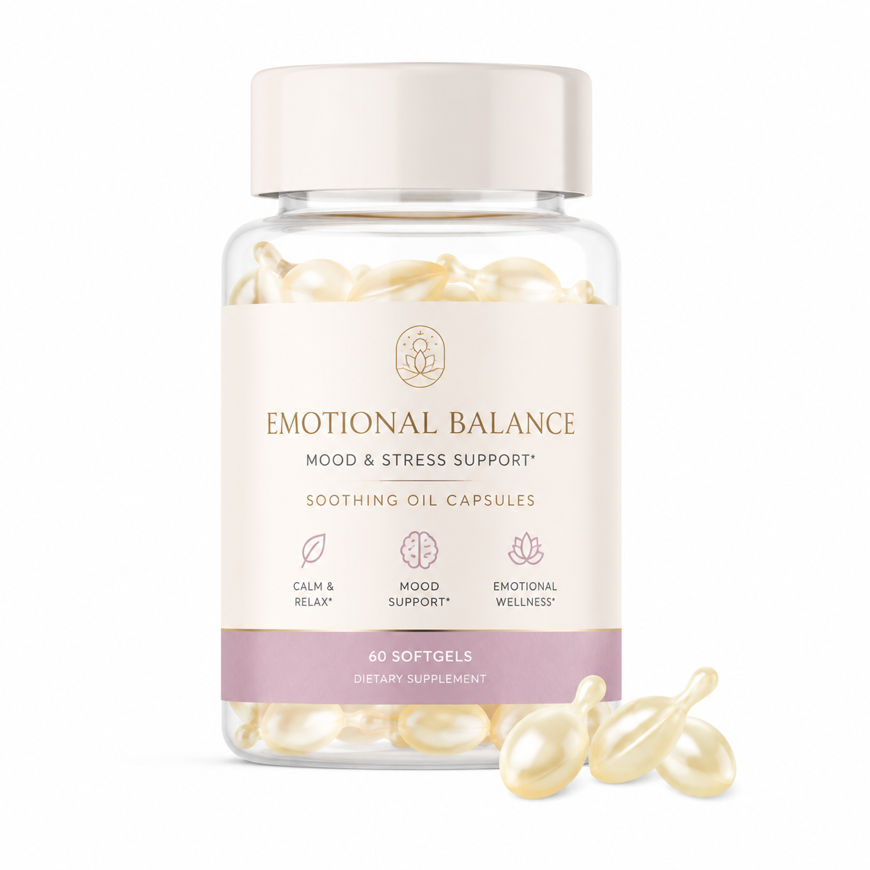 Emotional Balance Mood Support Capsules with L-Theanine, Chamomile &amp; Vitamin E