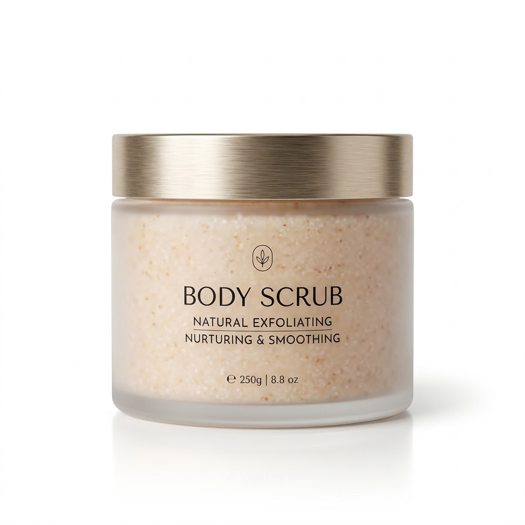 Natural Exfoliating Body Scrub with Sugar, Sweet Almond Oil &amp; Shea Butter