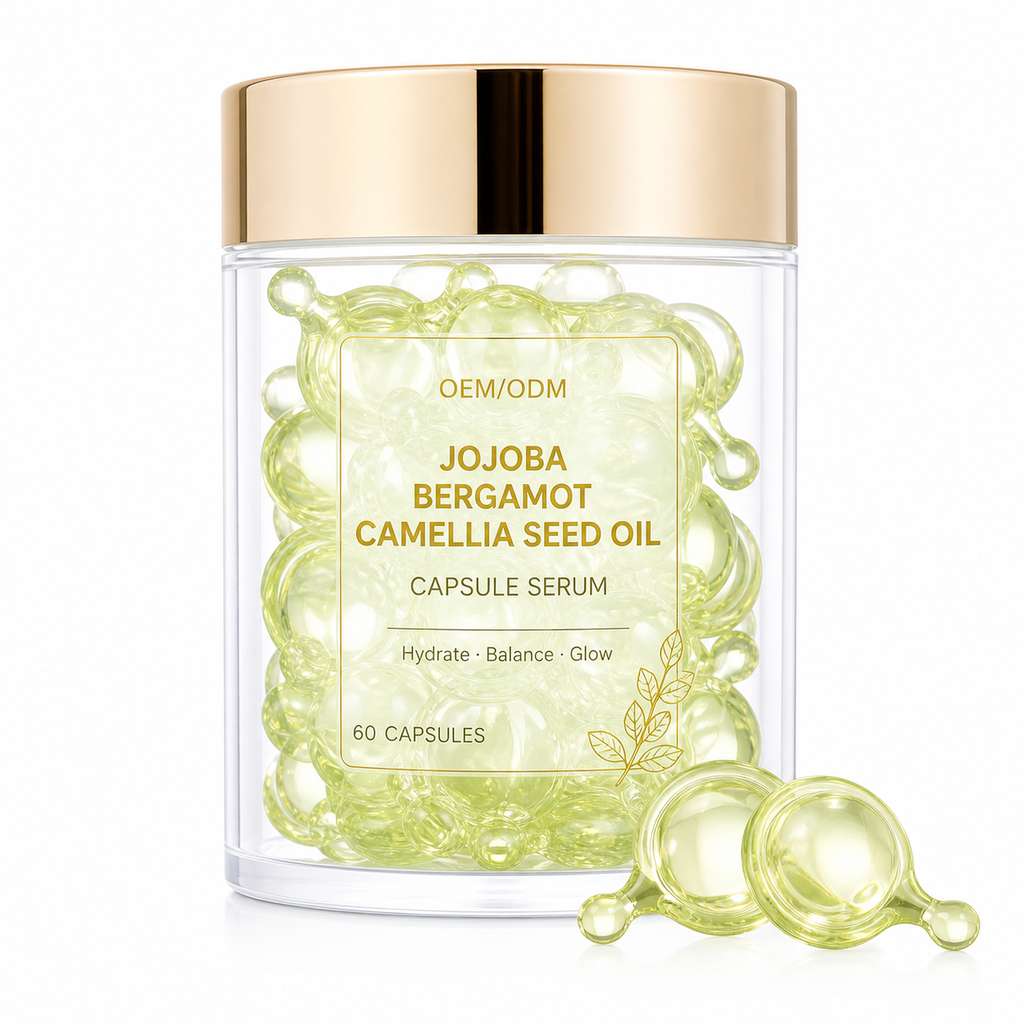 Jojoba Bergamot Camellia Seed Oil Capsule Serum for Hydration &amp; Glow