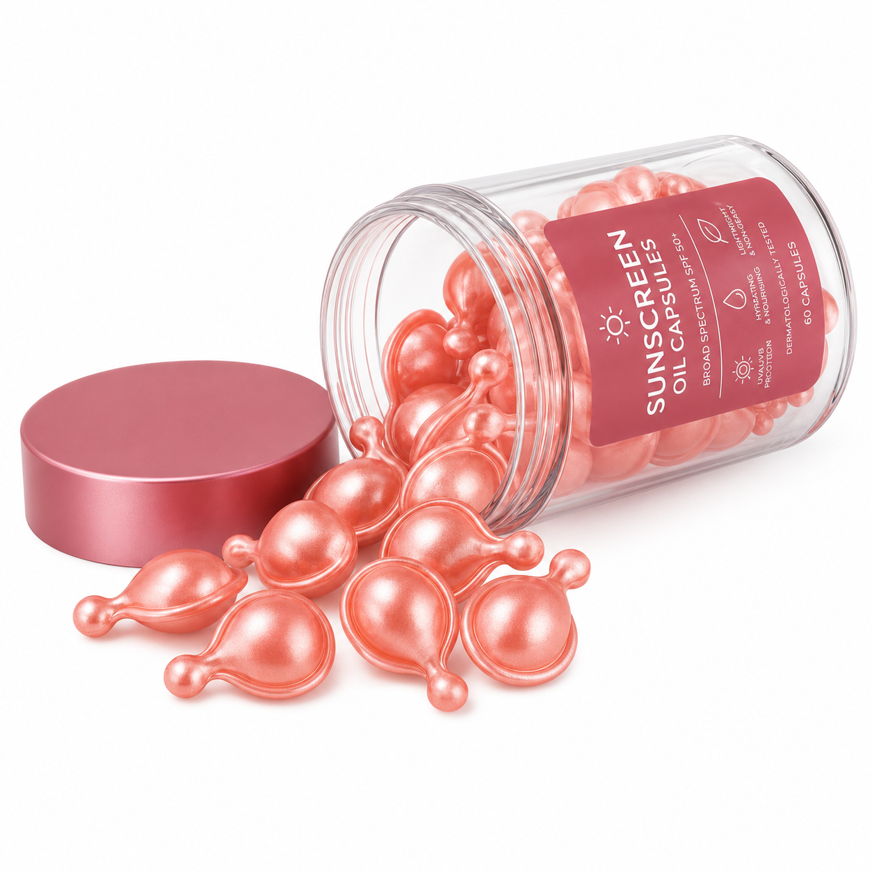 Title: Sunscreen Oil Capsules SPF 50+ Broad Spectrum UVA/UVB Protection