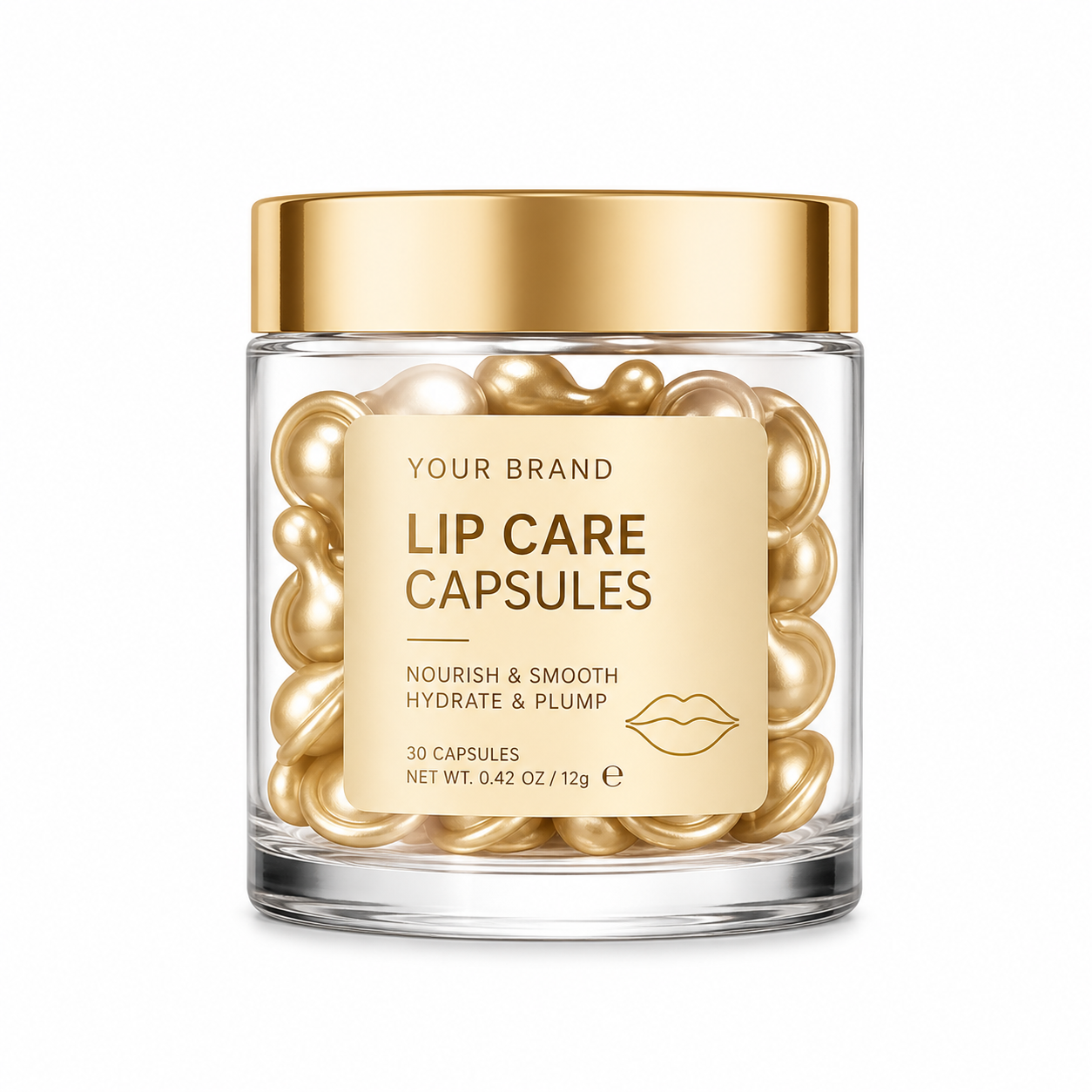 Lip Care Capsules with Squalane, Ceramide &amp; Hyaluronic Acid for Nourishing Hydration