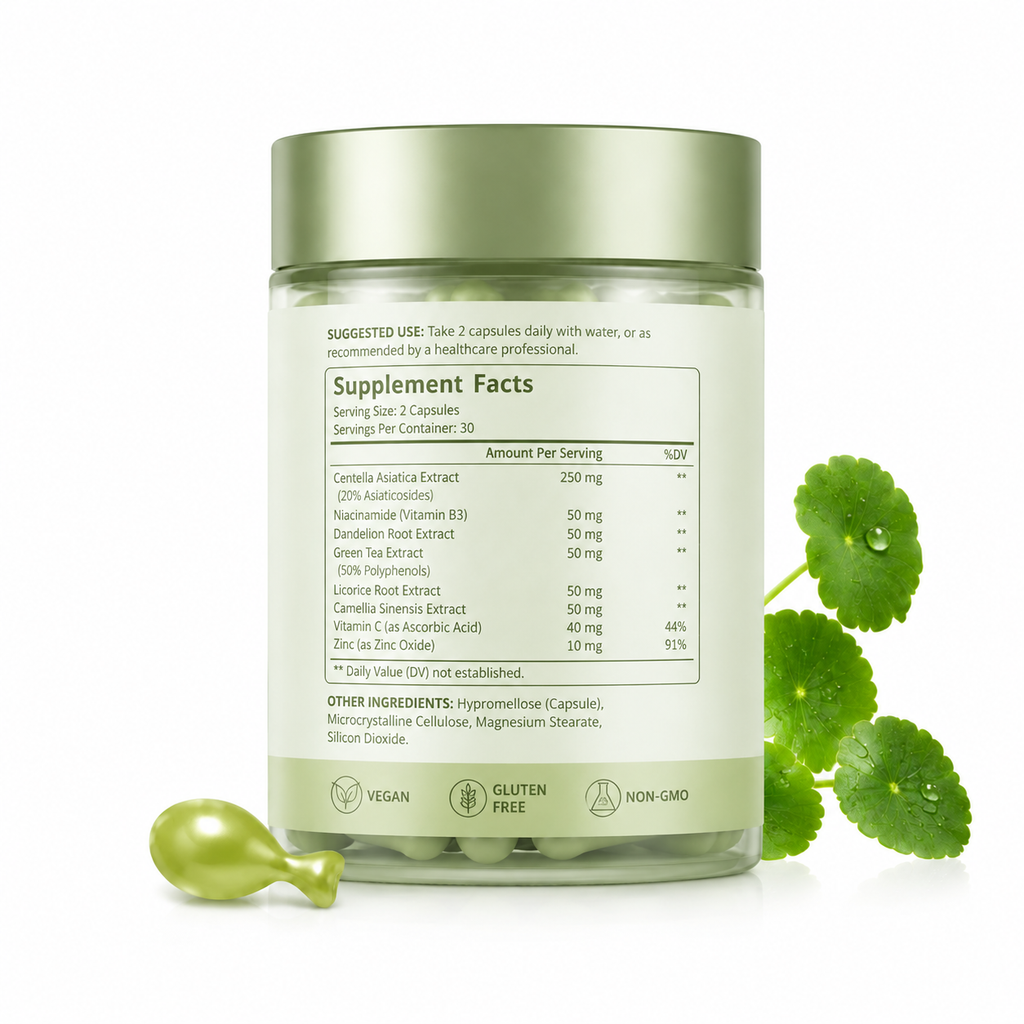 Calm &amp; Redness Relief Capsules with Centella Asiatica, Niacinamide &amp; Green Tea Extract