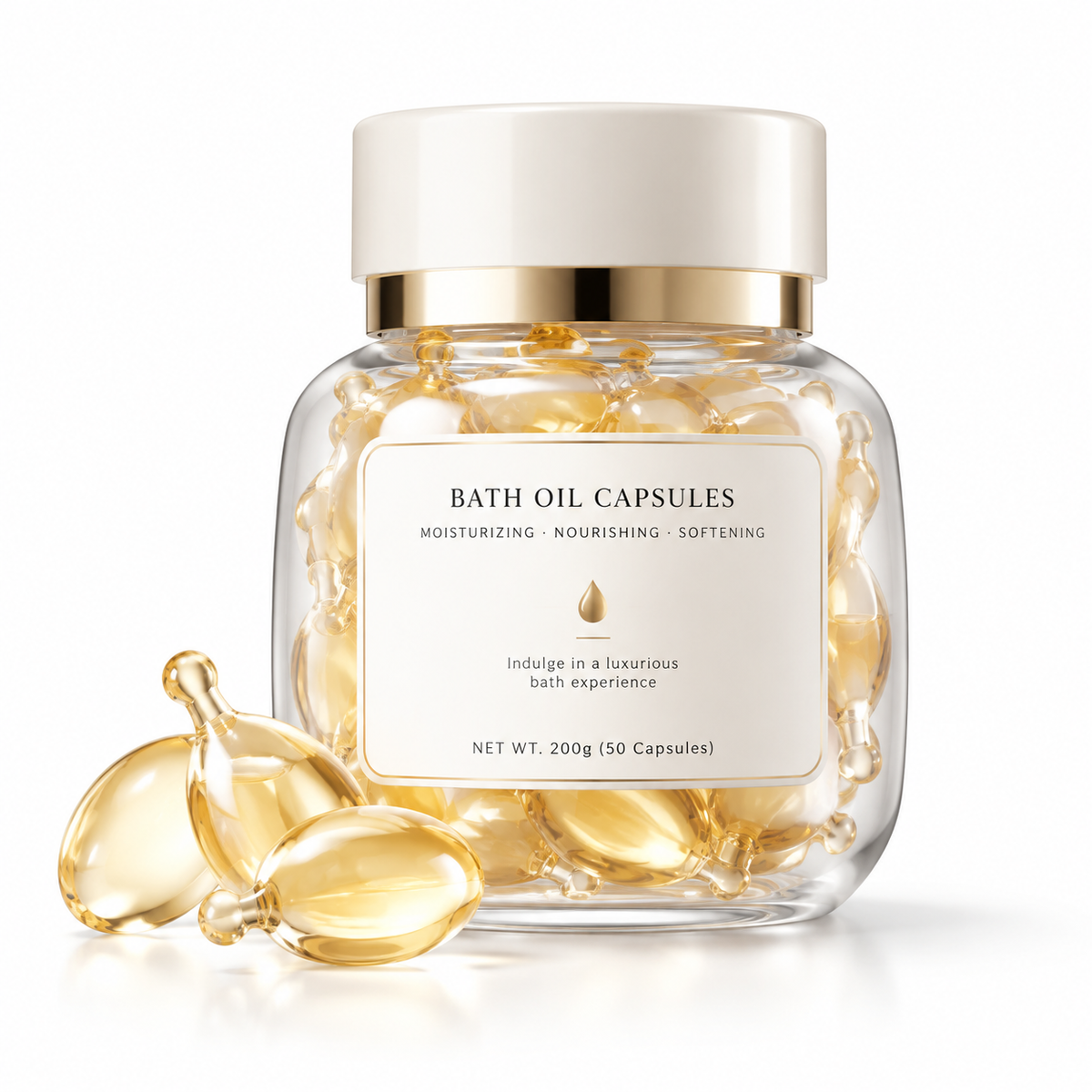 Bath Oil Capsules with Squalane, Sunflower Oil &amp; Vitamin E