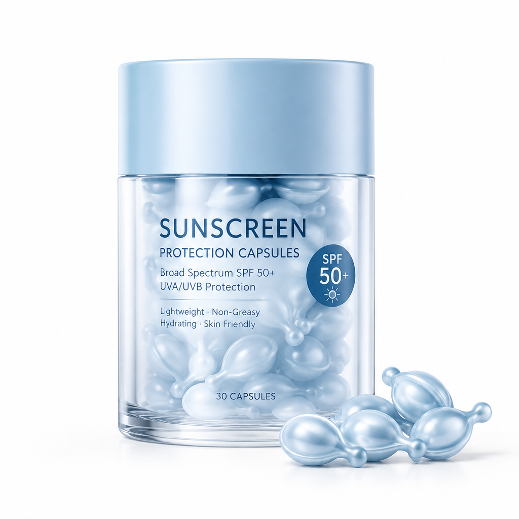 Sunscreen Protection Capsules SPF 50+ with Vitamin E, Green Tea &amp; Aloe Vera