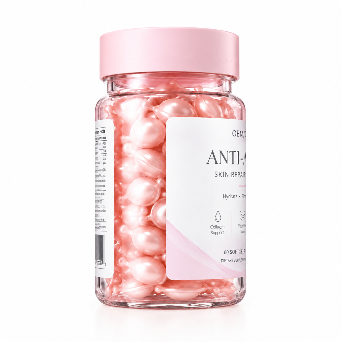 Anti-Aging Skin Repair Softgels with Collagen Peptides, Hyaluronic Acid &amp; Vitamin C