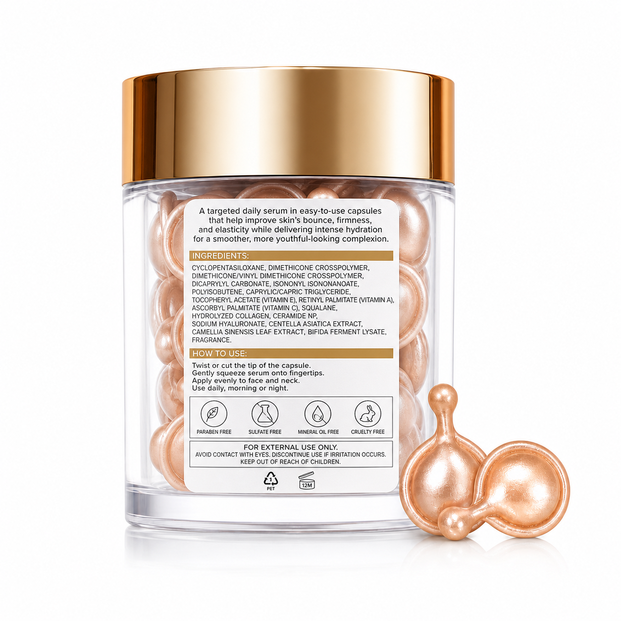Bounce &amp; Firm Capsule Serum with Collagen, Ceramide &amp; Hyaluronic Acid