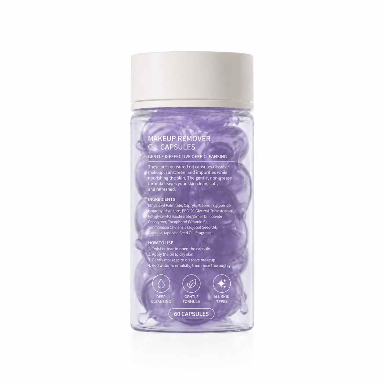 Makeup Remover Oil Capsules for Gentle Deep Cleansing