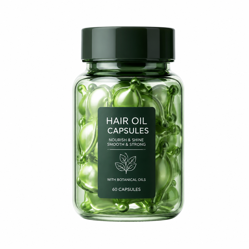Hair Oil Capsules with Argan Oil, Camellia Oil &amp; Botanical Oils