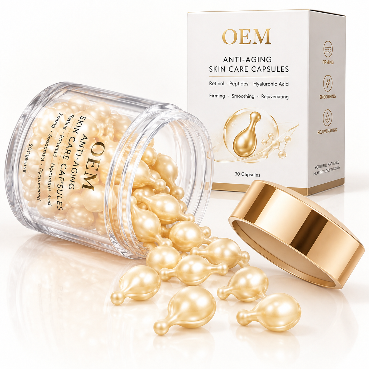 Anti-Aging Skincare Capsules with Retinol, Peptides &amp; Hyaluronic Acid