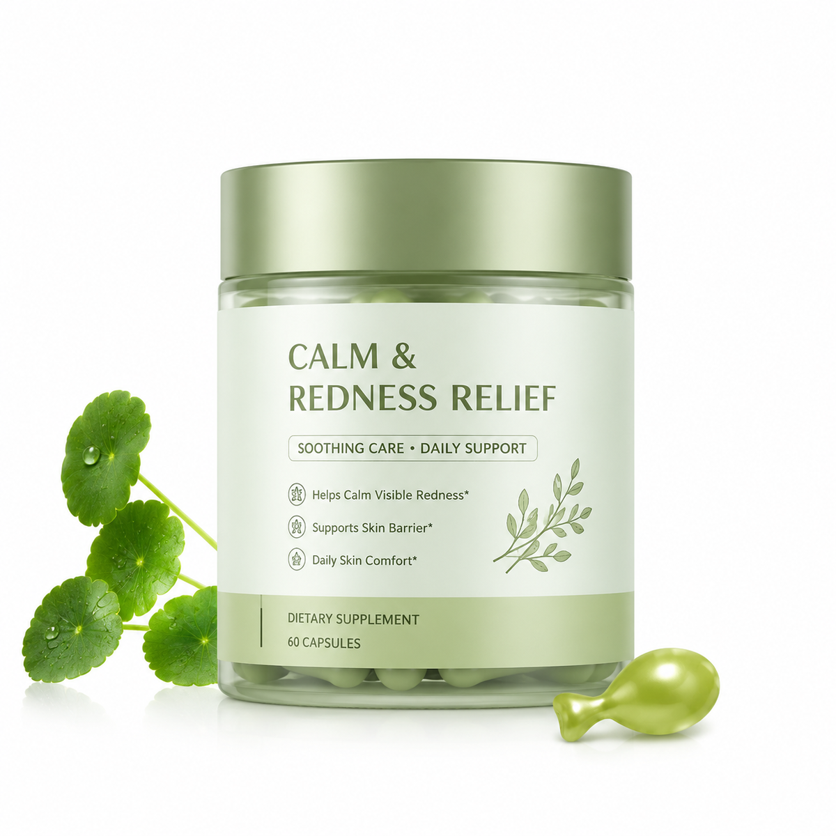 Calm &amp; Redness Relief Capsules with Centella Asiatica, Niacinamide &amp; Green Tea Extract