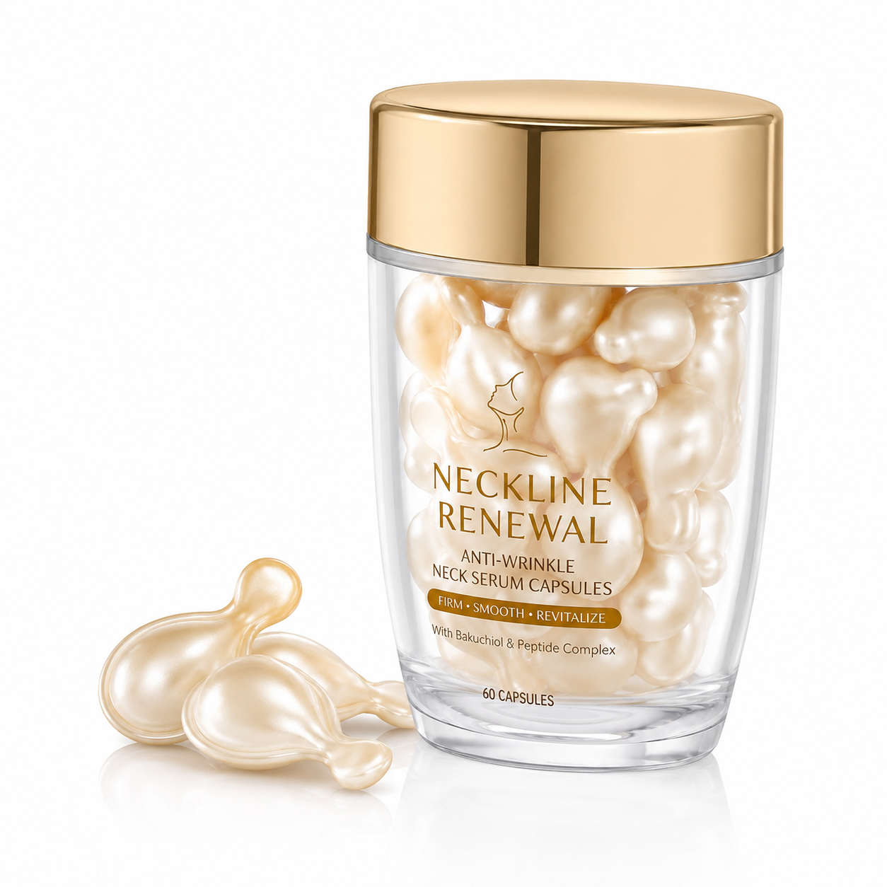 Neck Line Renewal Anti-Wrinkle Serum Capsules with Bakuchiol &amp; Peptide Complex