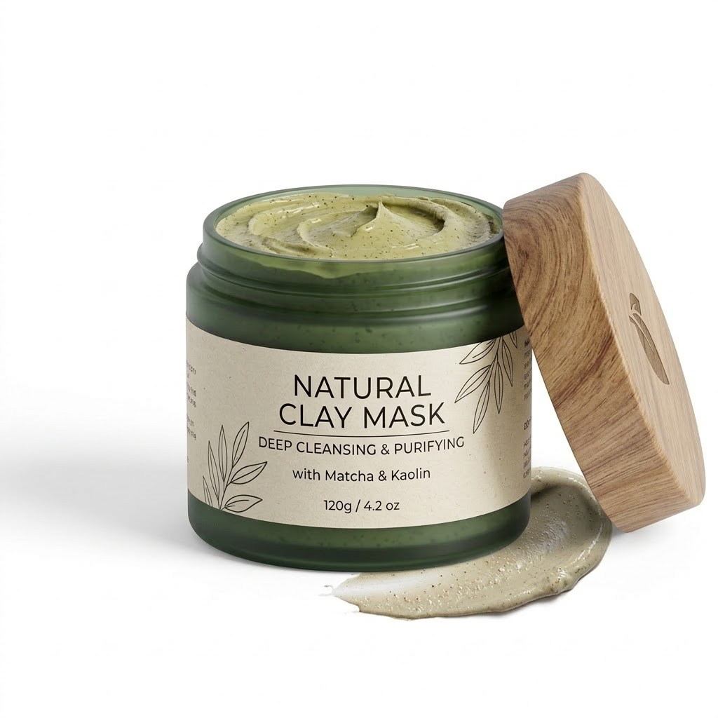 Natural Clay Mask with Matcha, Kaolin &amp; Bentonite