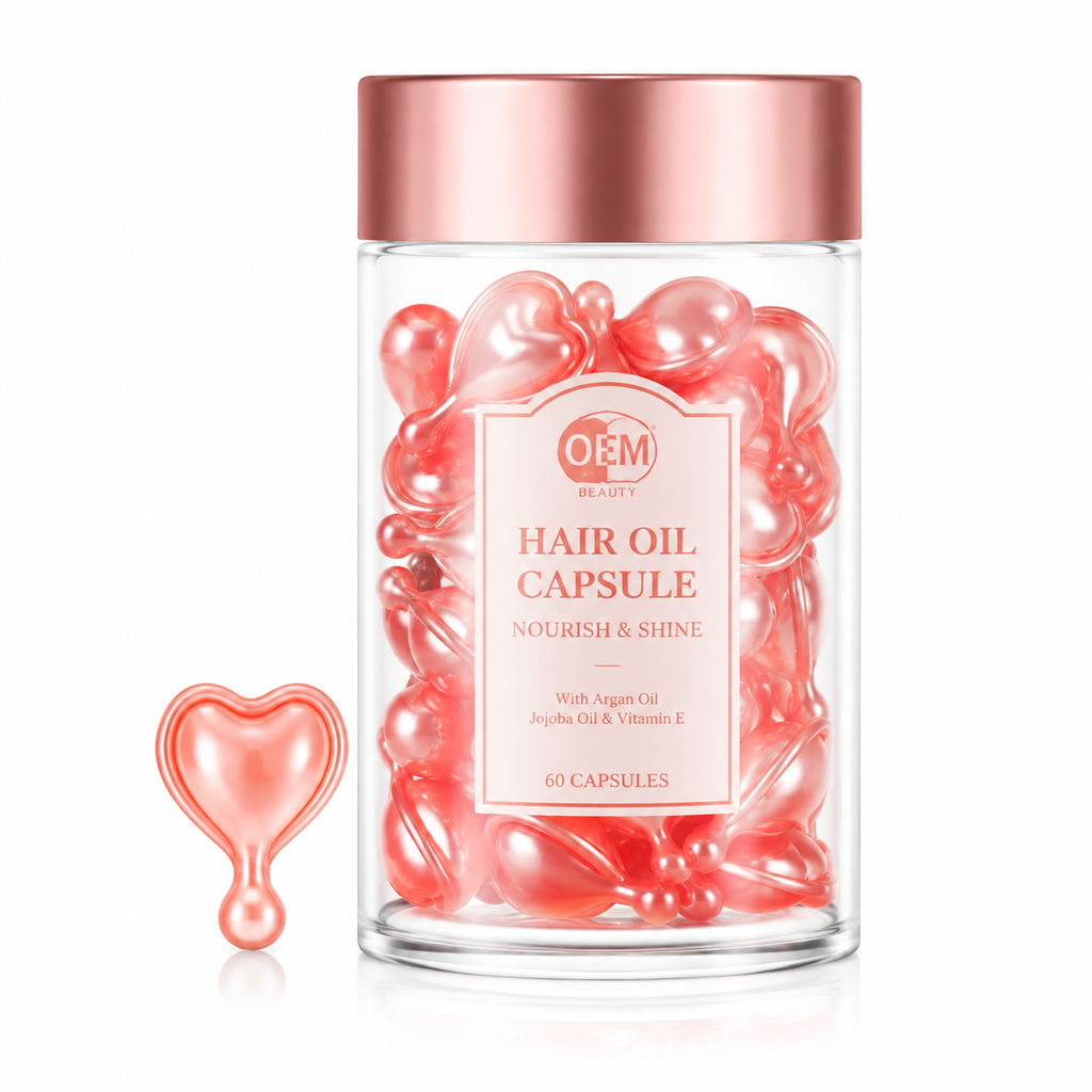 Beauty Hair Oil Capsules with Argan Oil, Jojoba Oil &amp; Vitamin E