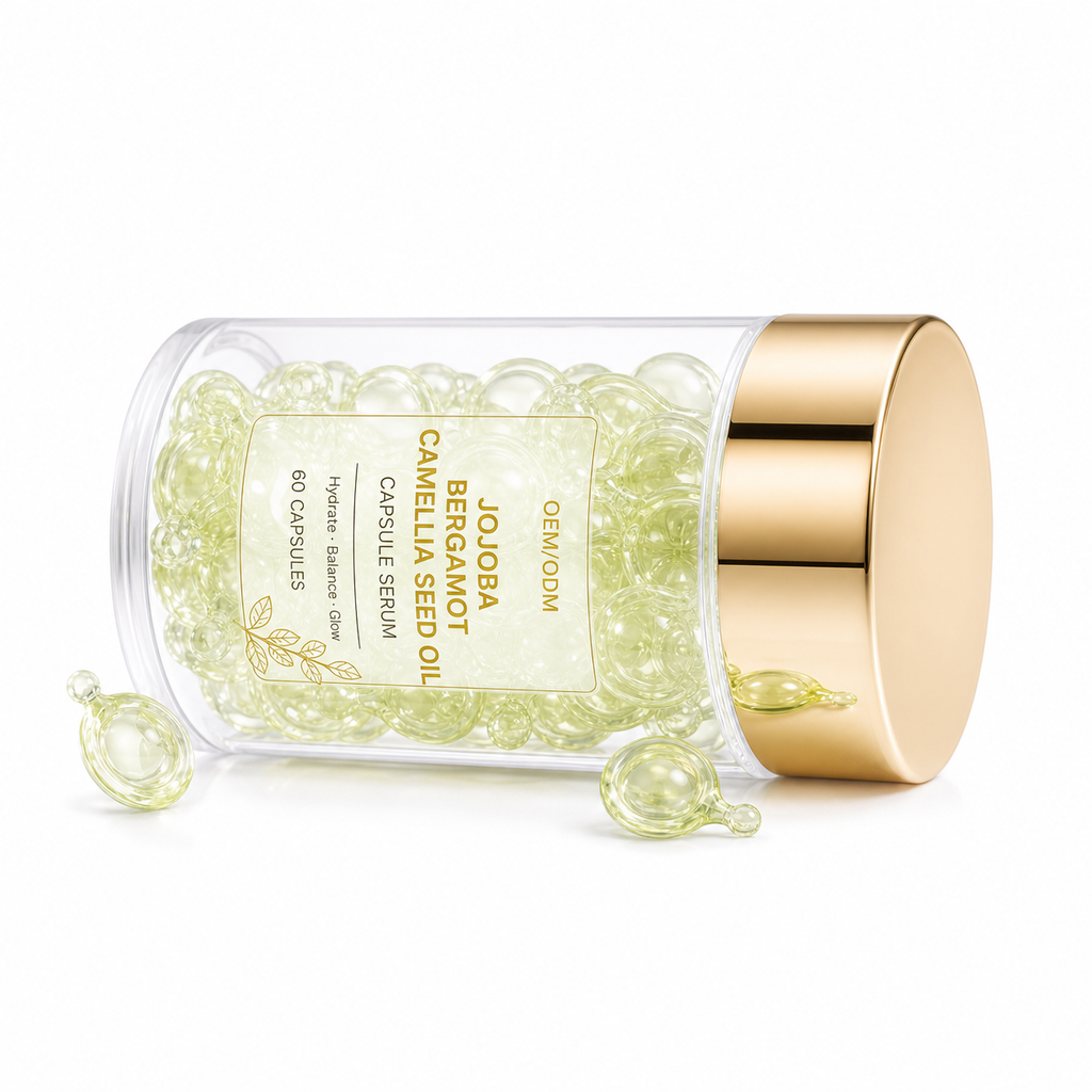 Jojoba Bergamot Camellia Seed Oil Capsule Serum for Hydration &amp; Glow