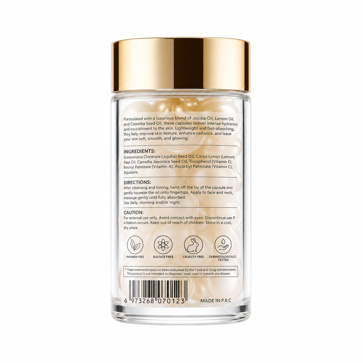 Jojoba Lemon Camellia Oil Capsules with Jojoba Oil, Lemon Oil &amp; Camellia Seed Oil