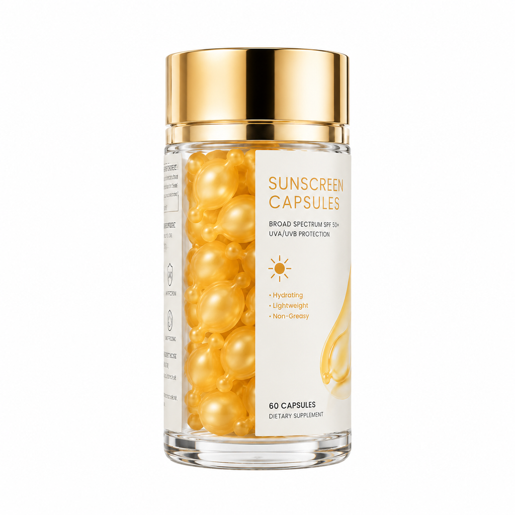 Sunscreen Capsules with Squalane, Aloe Vera &amp; Vitamin E — SPF 50+ UVA/UVB Protection