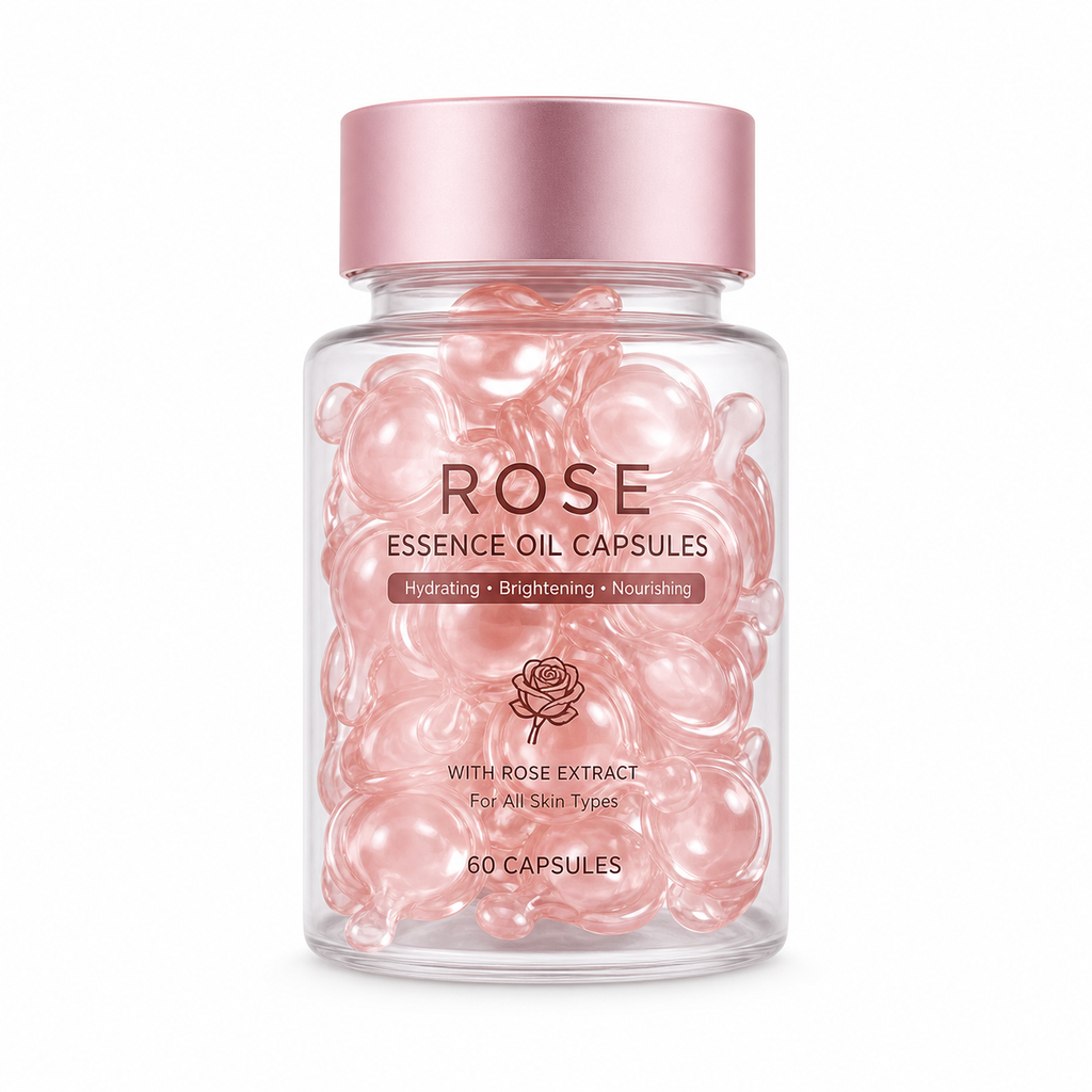 Rose Essence Oil Capsules with Rose Extract, Squalane &amp; Botanical Oils