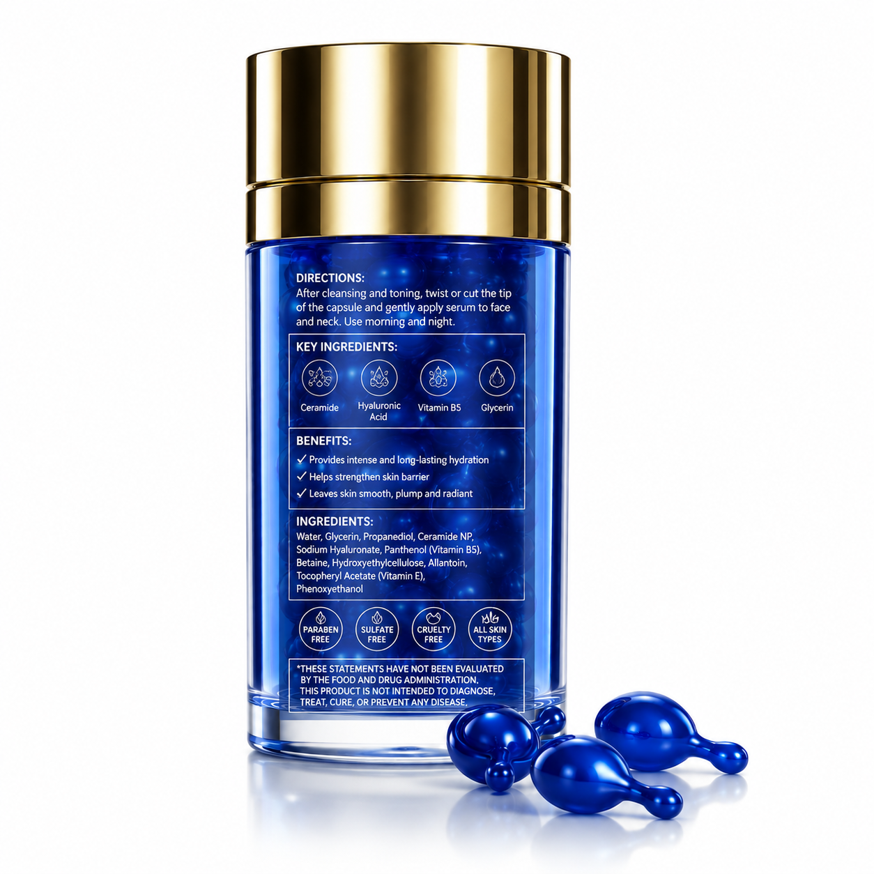 Hydra’Glow Moisture Capsules with Hyaluronic Acid, Ceramide &amp; Vitamin B5