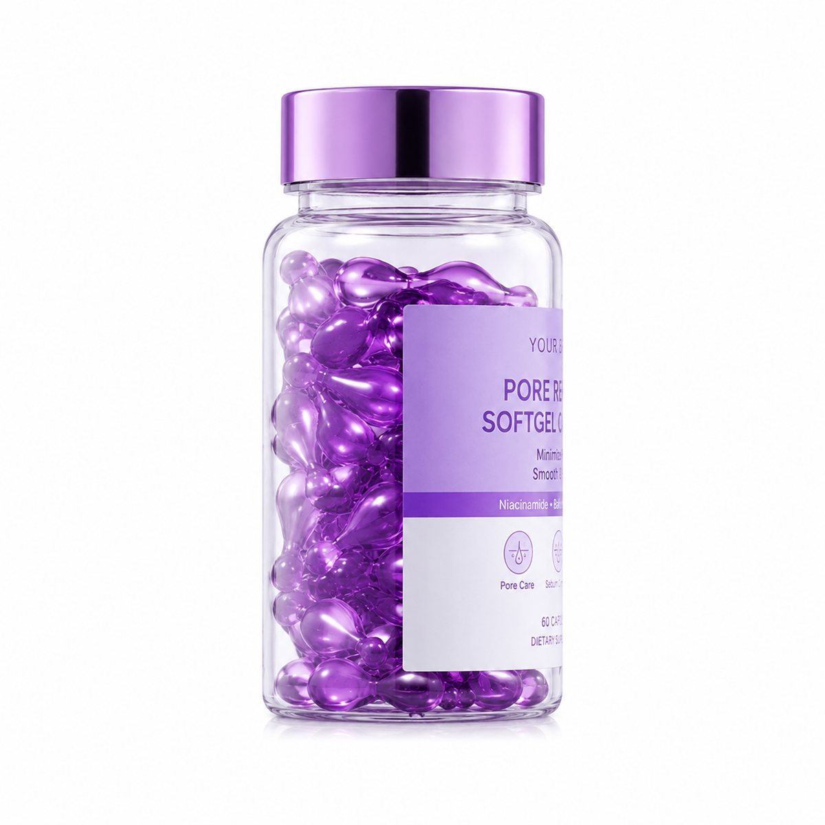Pore Refining Softgel Capsules with Niacinamide, Bakuchiol & Zinc PCA