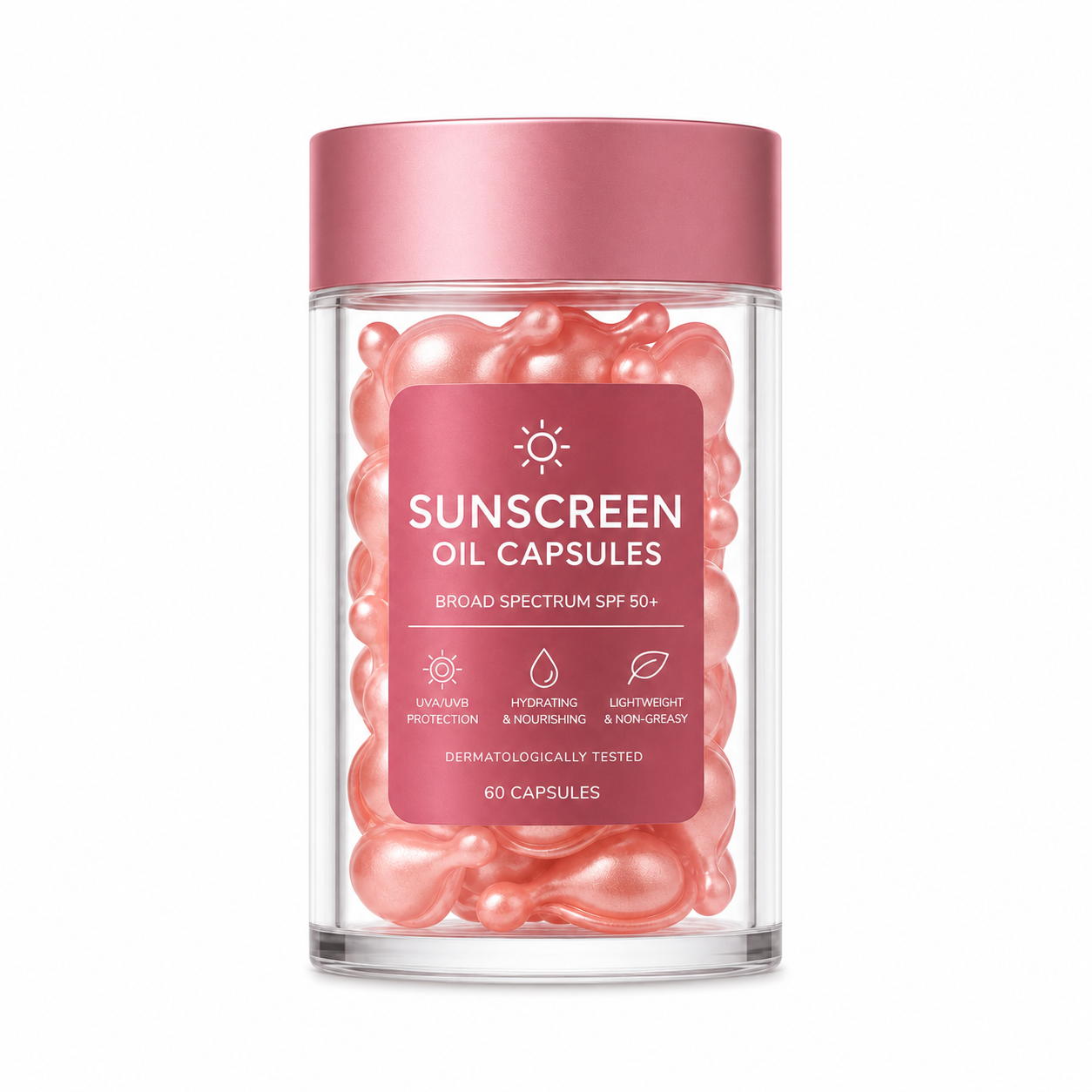 Title: Sunscreen Oil Capsules SPF 50+ Broad Spectrum UVA/UVB Protection
