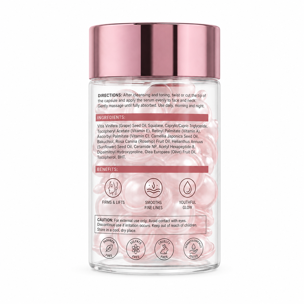 Firming &amp; Anti-Aging Youth Renewal Capsules with Bakuchiol, Peptides &amp; Vitamins