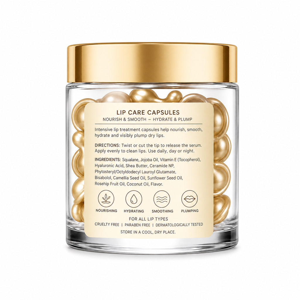 Lip Care Capsules with Squalane, Ceramide &amp; Hyaluronic Acid for Nourishing Hydration