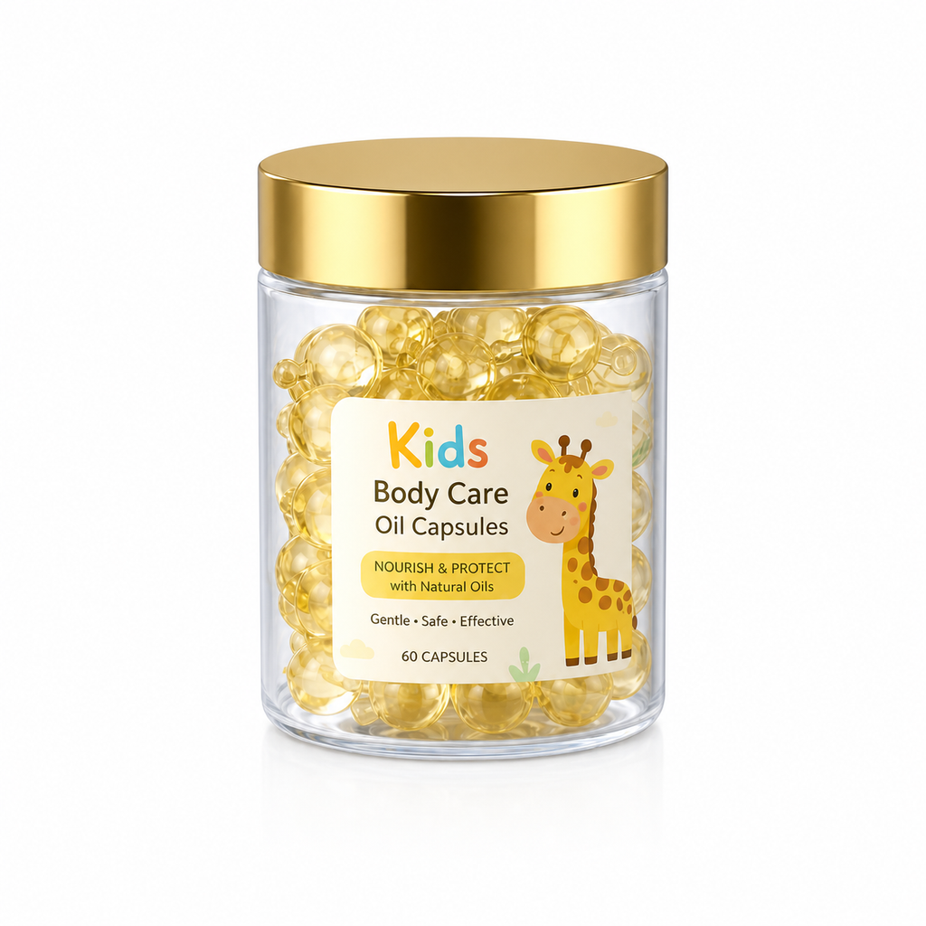 Kids Body Care Oil Capsules with Sunflower Oil, Jojoba Oil &amp; Calendula Extract