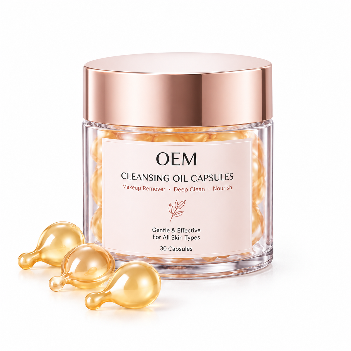 Cleansing Oil Capsules with Camellia Oil, Jojoba Oil &amp; Vitamin E