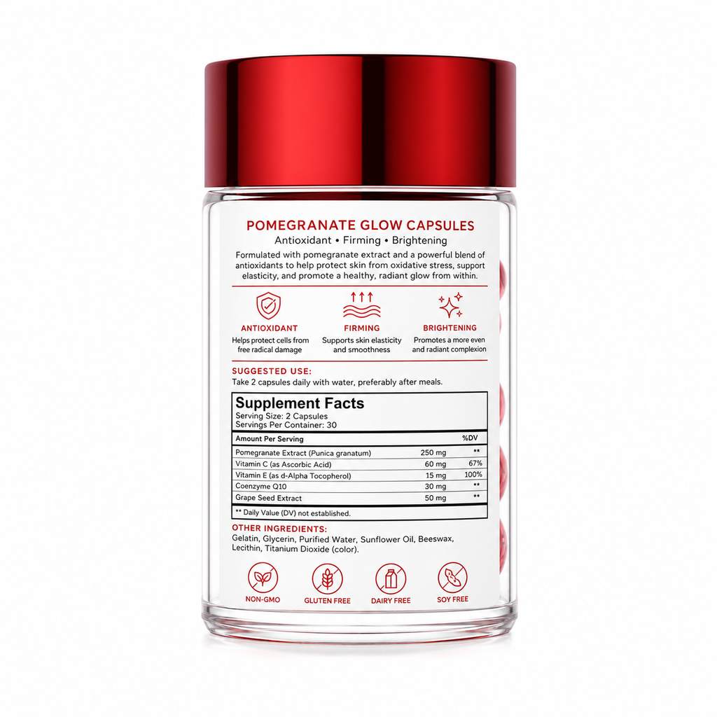 Pomegranate Antioxidant Capsules with Vitamin C, Vitamin E, Grape Seed Extract &amp; CoQ10