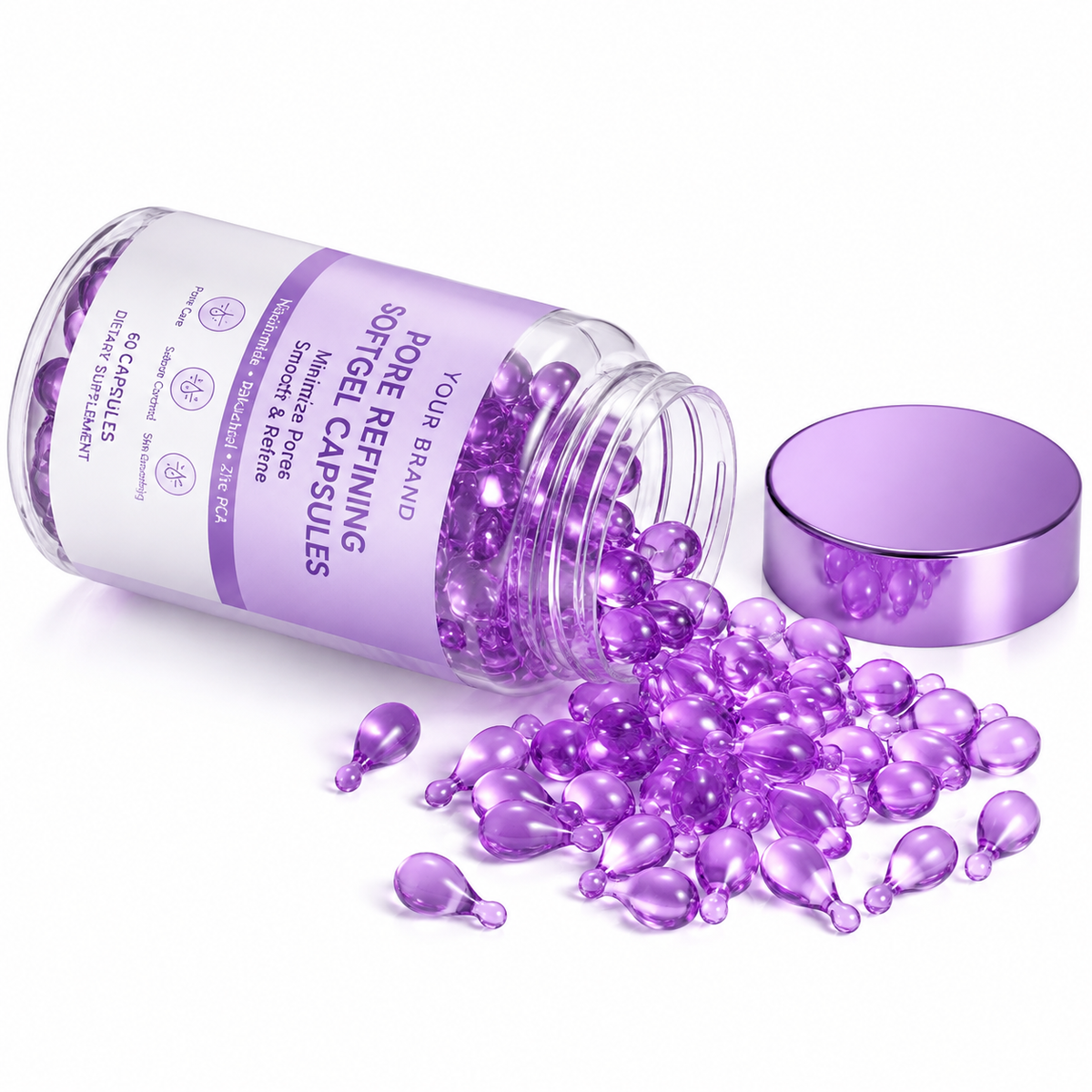 Pore Refining Softgel Capsules with Niacinamide, Bakuchiol & Zinc PCA