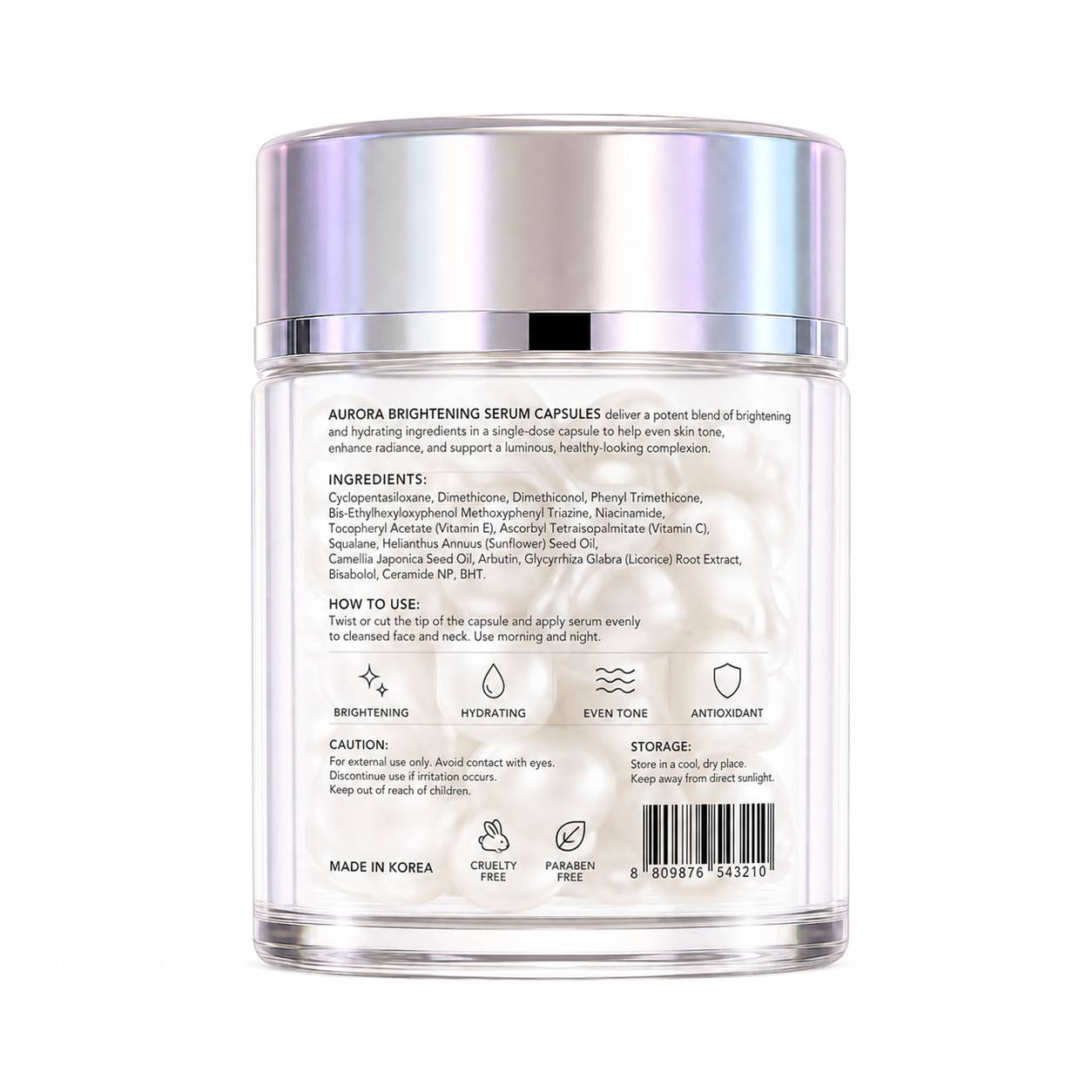 Aura Brightening Serum Capsules with Niacinamide, Vitamin C &amp; Arbutin