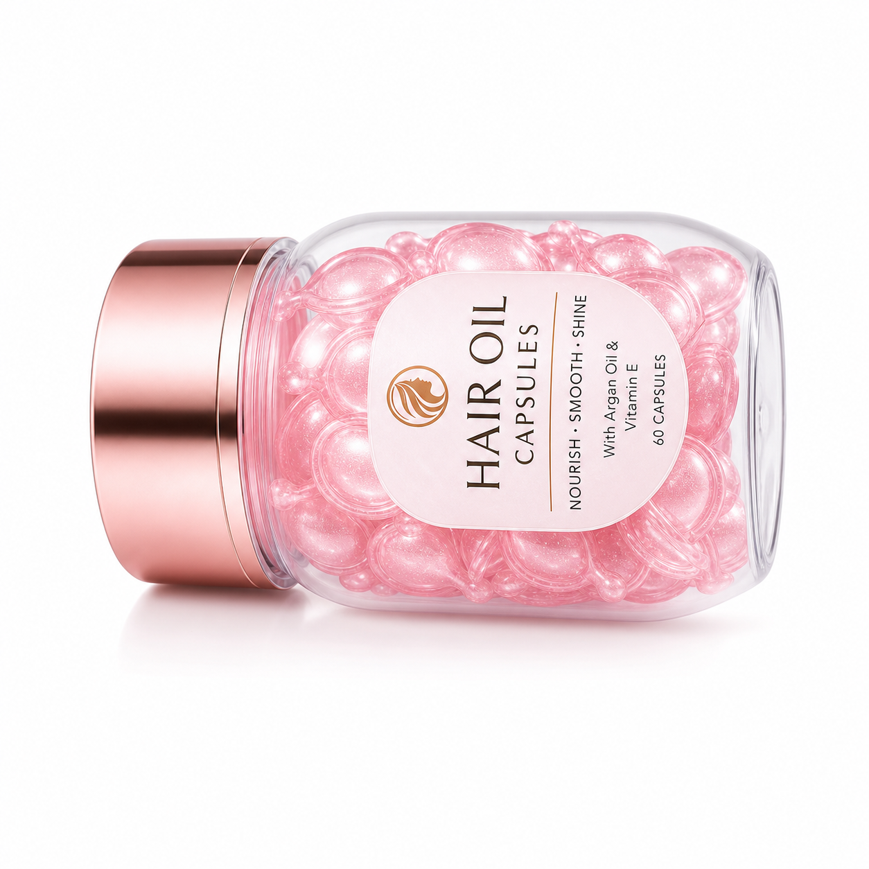 Hair Oil Capsules with Argan Oil, Vitamin E &amp; Botanical Oils for Smooth Shine