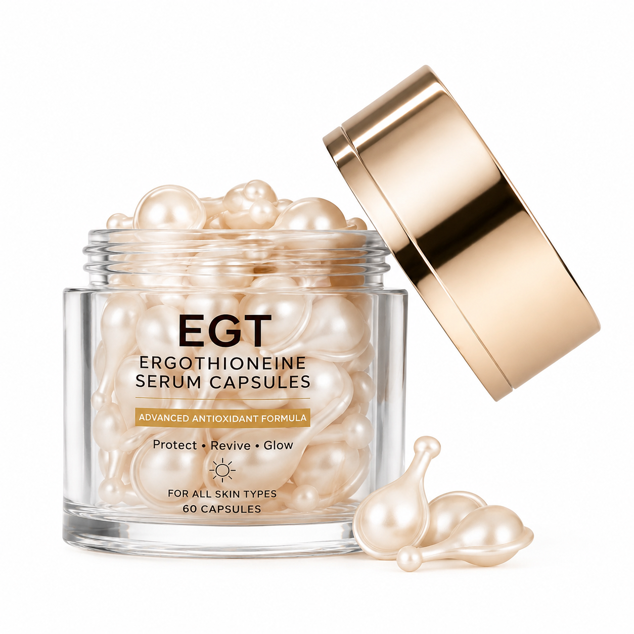 EGT Ergothioneine Serum Capsules with Antioxidants, Collagen &amp; Ceramide