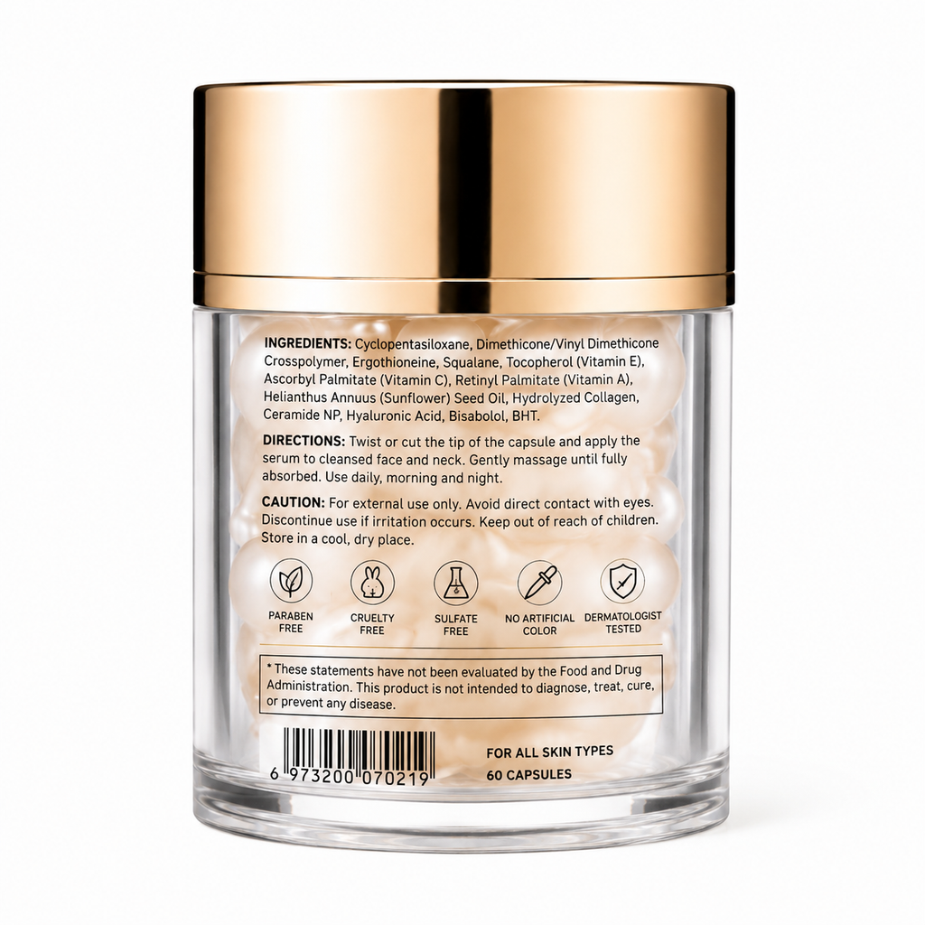 EGT Ergothioneine Serum Capsules with Antioxidants, Collagen &amp; Ceramide