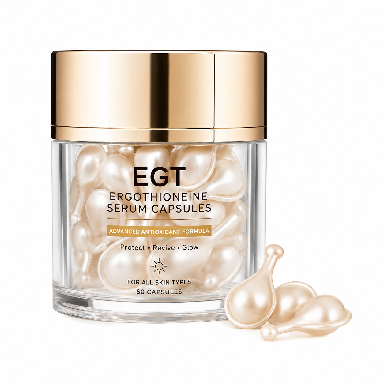 EGT Ergothioneine Serum Capsules with Antioxidants, Collagen &amp; Ceramide