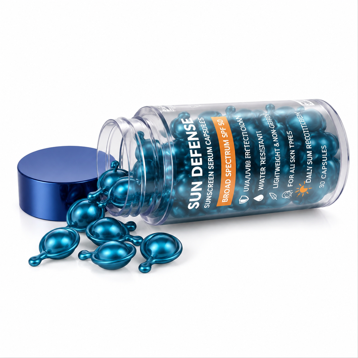 Sun Defense Sunscreen Serum Capsules SPF 50 with UVA/UVB Protection