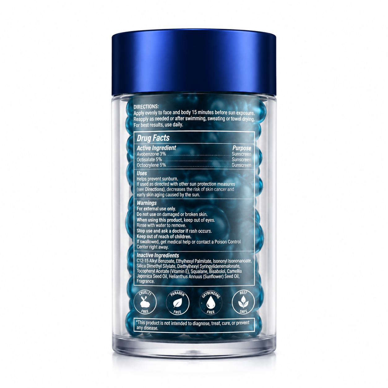 Sun Defense Sunscreen Serum Capsules SPF 50 with UVA/UVB Protection