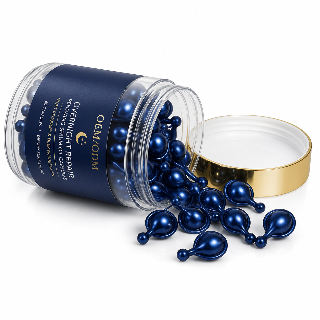 Overnight Repair Renewing Serum Oil Capsules with Retinol, Ceramide &amp; Botanical Oils