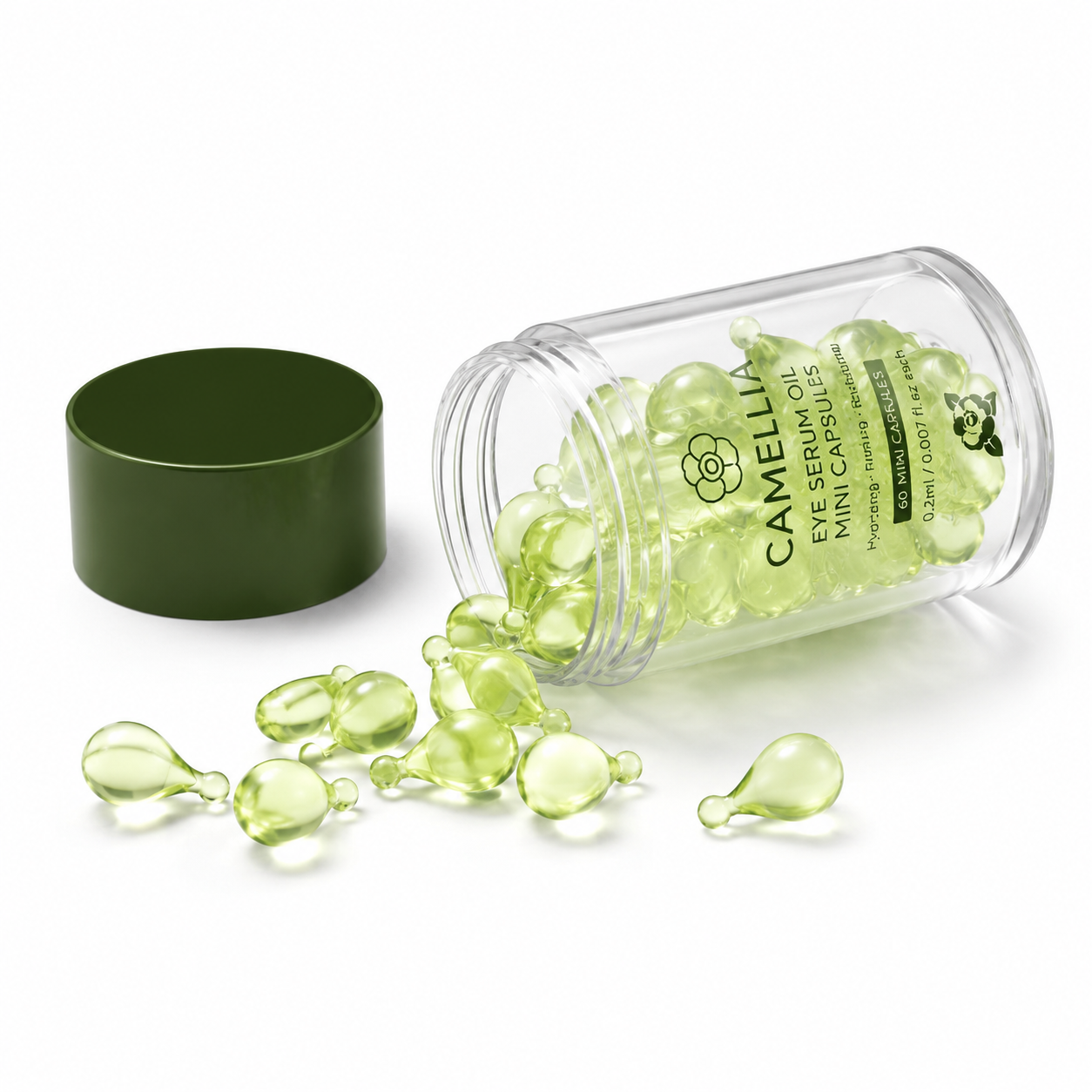 Camellia Eye Serum Oil Mini Capsules with Vitamin A, Vitamin E &amp; Squalane