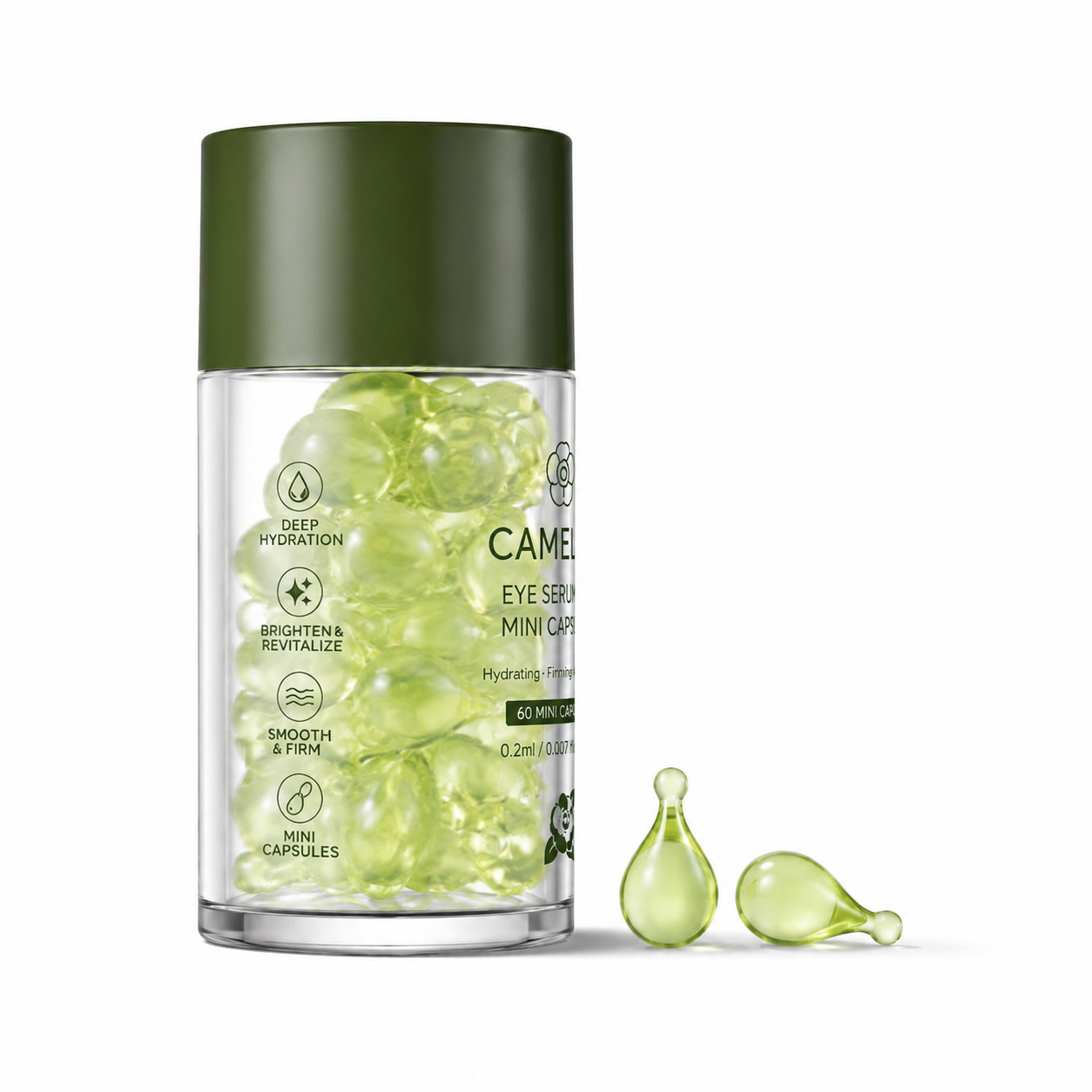 Camellia Eye Serum Oil Mini Capsules with Vitamin A, Vitamin E &amp; Squalane