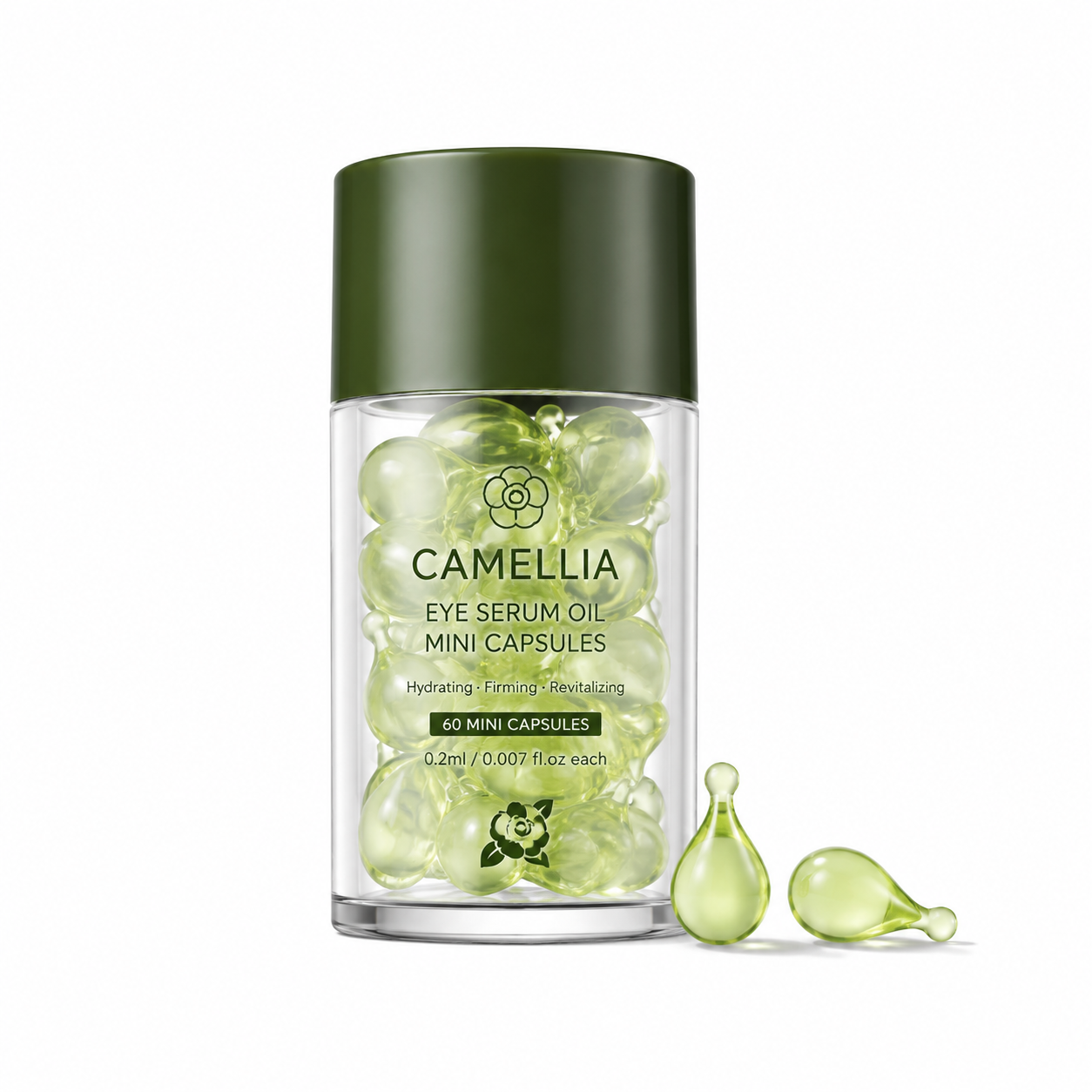 Camellia Eye Serum Oil Mini Capsules with Vitamin A, Vitamin E &amp; Squalane