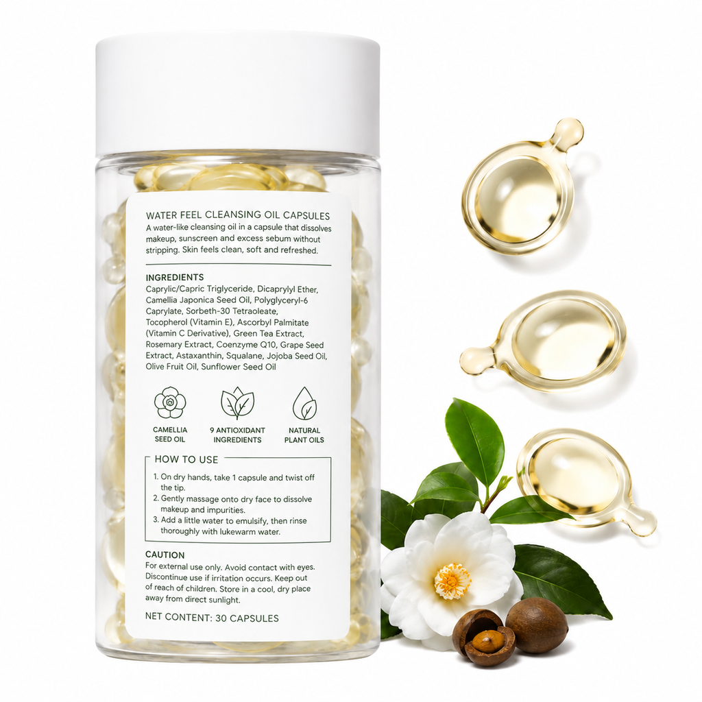 Water Feel Cleansing Oil Capsules with Camellia Seed Oil &amp; Antioxidant Complex