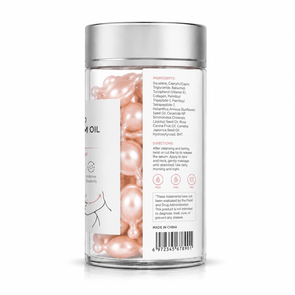 Nasolabial Fold Firming Serum Oil Capsules with Bakuchiol, Peptides &amp; Collagen