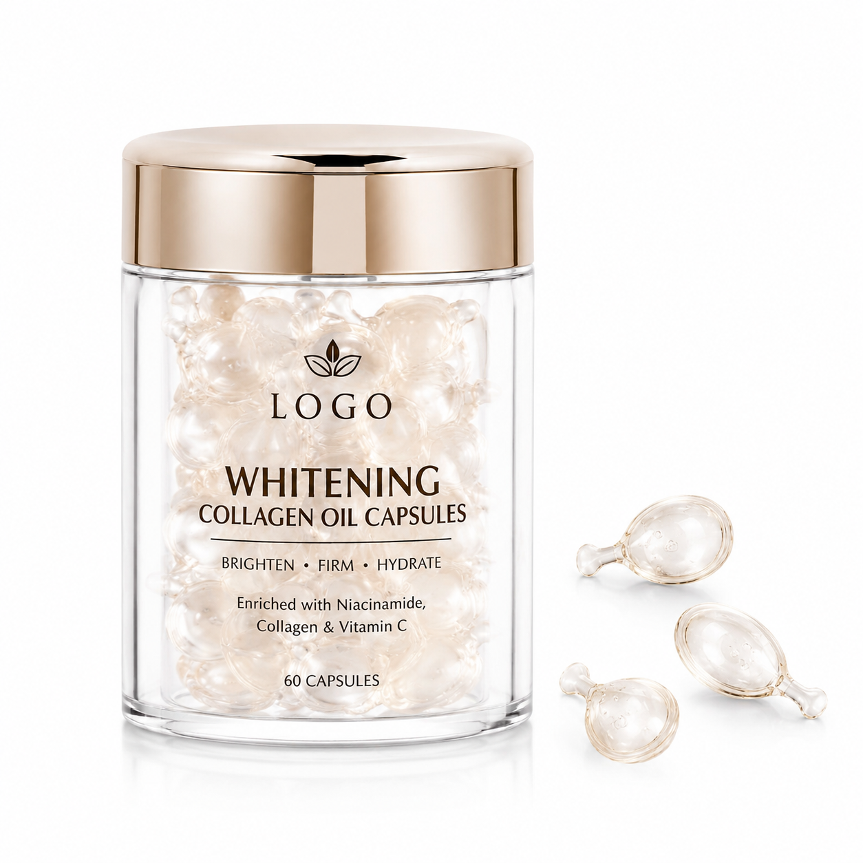 Whitening Collagen Oil Capsules with Niacinamide, Vitamin C &amp; Collagen